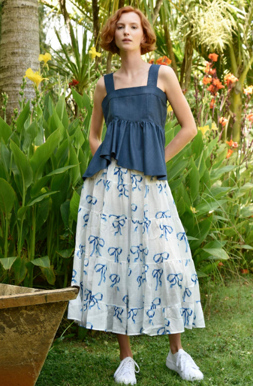 COOP - TIER SAY Skirt - Cupid's Bow Blue/White