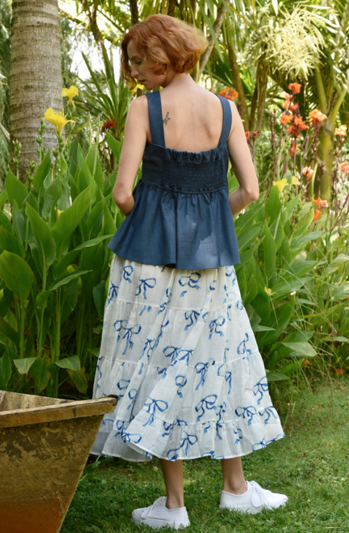 COOP - TIER SAY Skirt - Cupid's Bow Blue/White