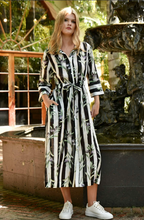 COOP - STRIPE A POSE Dress - Olive Branch Black/White
