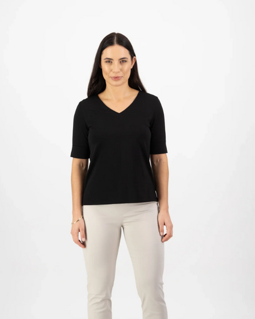 Vassalli 4264 V-Neck Tee - Black