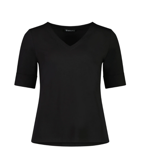 Vassalli 4264 V-Neck Tee - Black