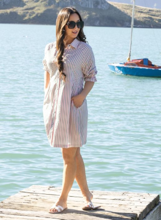 KNEWE COCOON DRESS CANDY AND APPLE