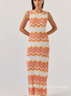 Tuesday - HORIZON Dress - Orange Chevron