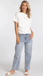 Moss - Rouched Tee in White