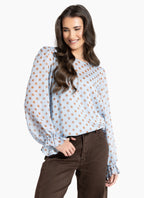 Seeking Lola - Patti Top in Baby Blue Spot