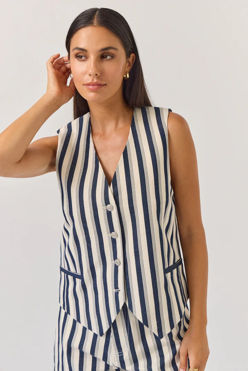 TUESDAY Action vest indigo stripe