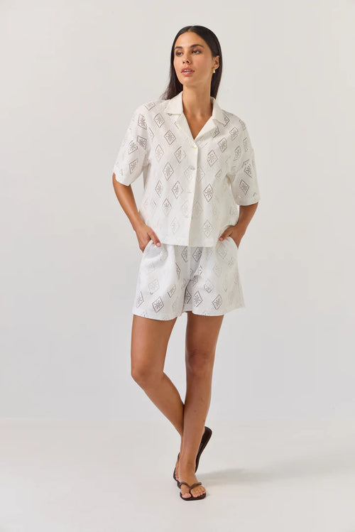 TUESDAY - UMPIRE Shorts - White Diamond