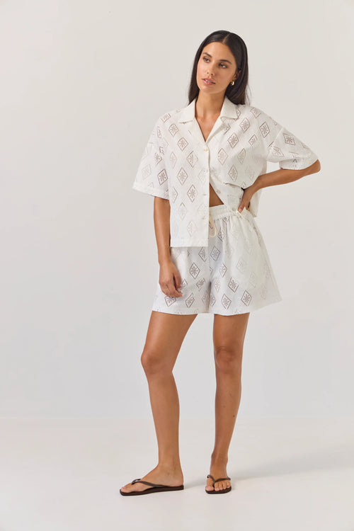 TUESDAY - UMPIRE Shorts - White Diamond