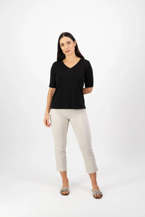 Vassalli 4264 V-Neck Tee - Black