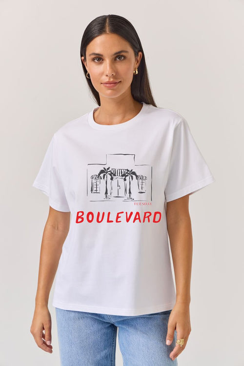 Tuesday Label - Band Tee White Boulivard