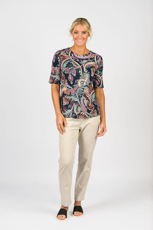 VASSALLI - Persia 3/4 sleeve round neck top