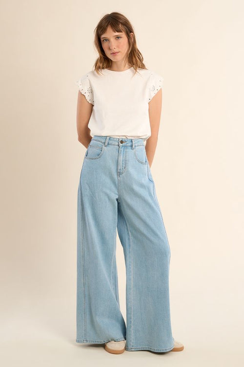 Molly Bracken - Lightweight Denim Wide-Leg Jean EF1628EE