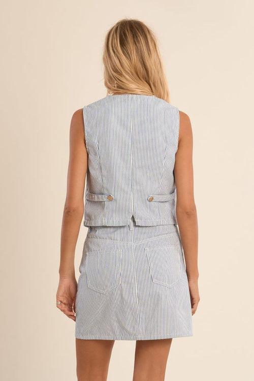 Molly Bracken - Vest in Blue/White Stripe EF1643EP