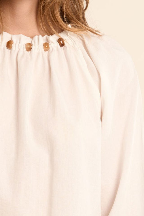 Molly Bracken - Woven Blouse in White LAF132EP