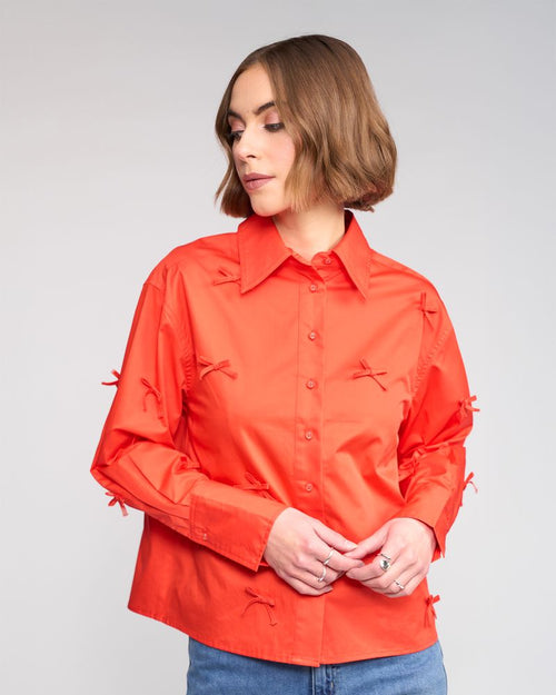 Knewe - BOW Shirt - Lava Orange