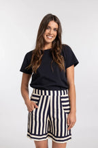MI MOSO - ELSIE Short - Navy Stripe