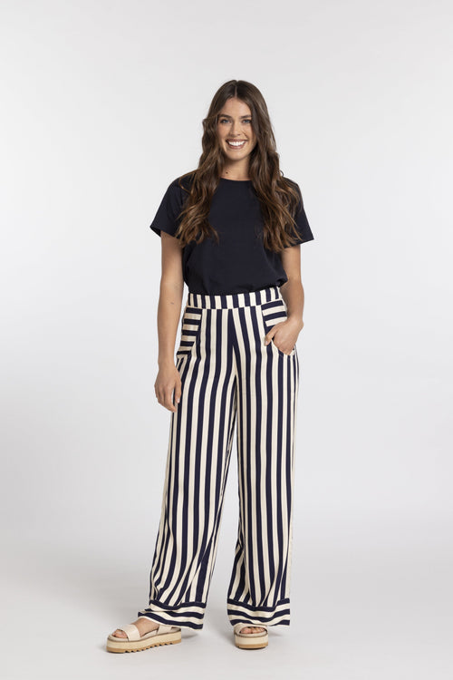 MI MOSO - SIENNA Pant - Navy Stripe