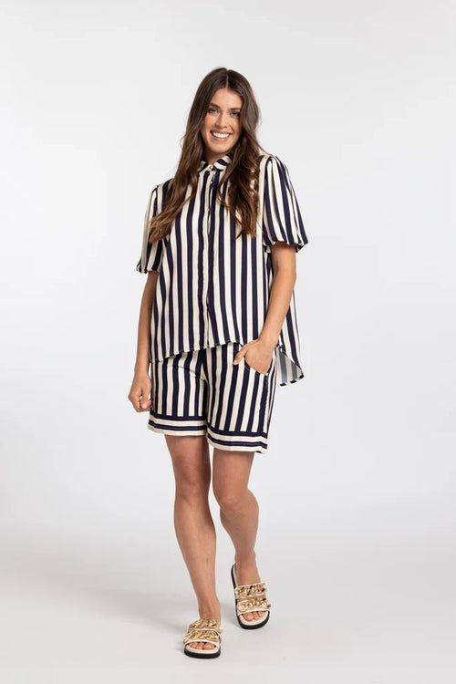 MI MOSO - ELSIE Short - Navy Stripe