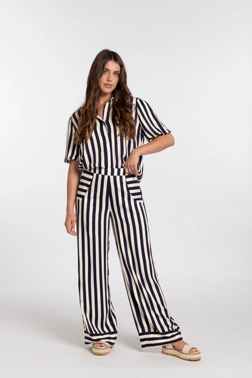 MI MOSO - EVELYN Blouse - Navy Stripe
