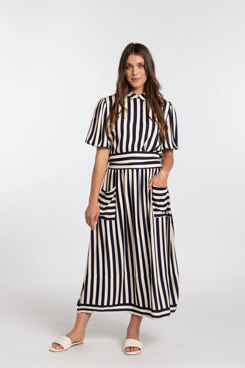 MI MOSO - EVELYN Blouse - Navy Stripe