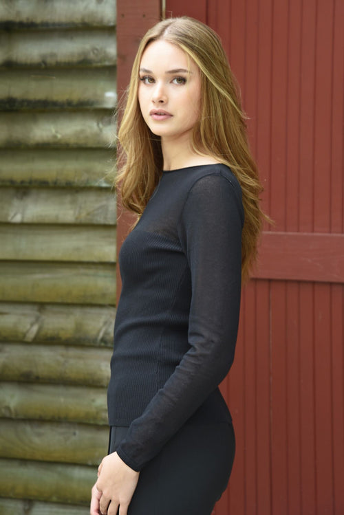 Coop - A Little Knit Top in Black