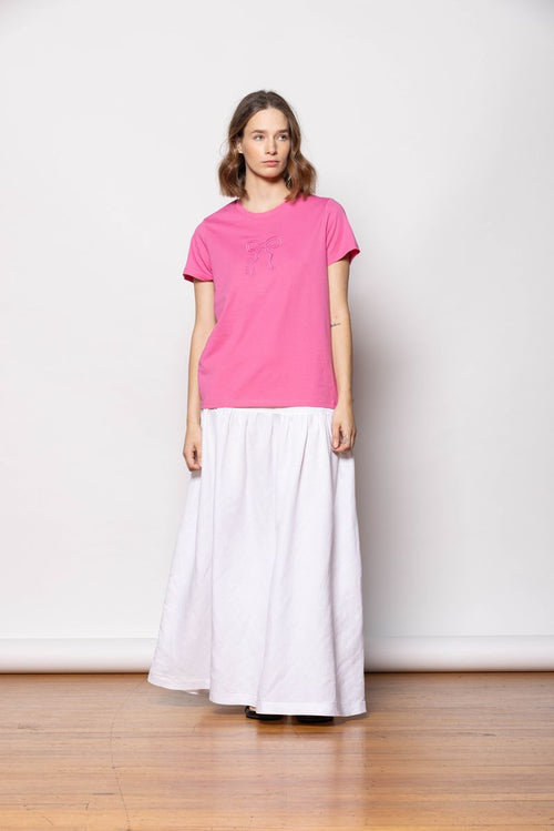 Dressed - Bow T-Shirt in Bubblegum