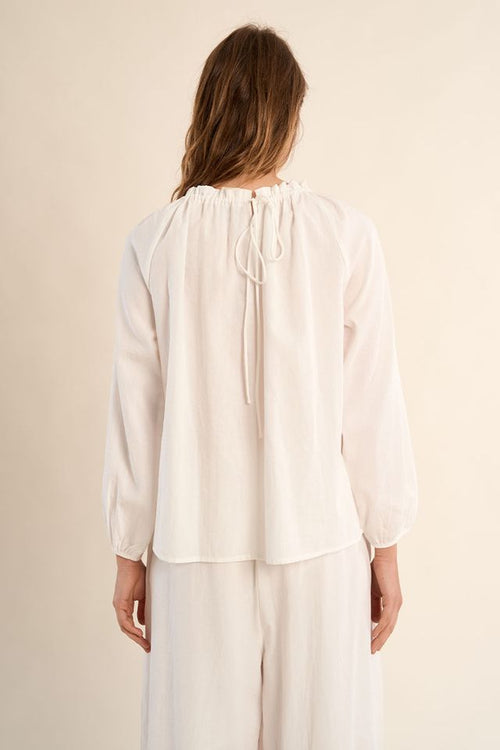 Molly Bracken - Woven Blouse in White LAF132EP