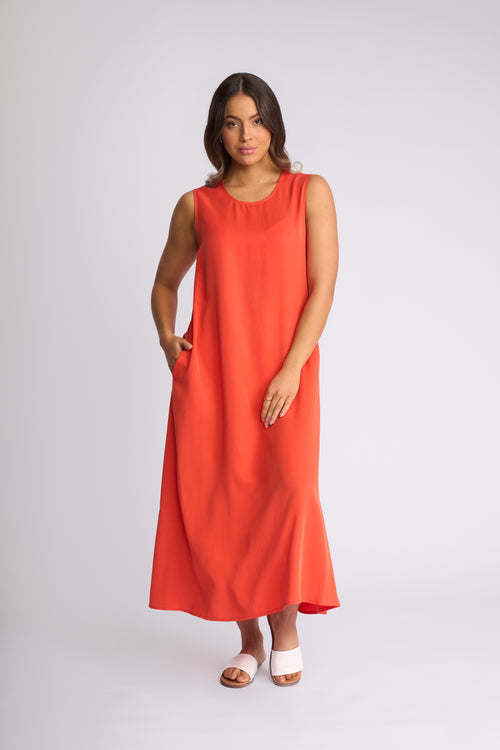 Knewe - Sky Dress in Orange Soda