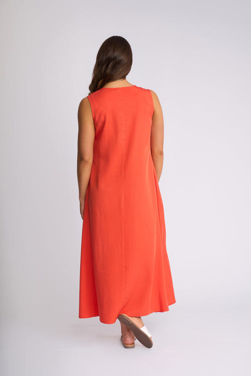 Knewe - Sky Dress in Orange Soda