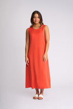 Knewe - Sky Dress in Orange Soda