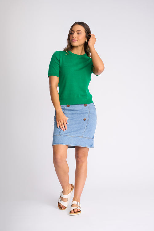 Knewe - Dawn Top in Parakeet
