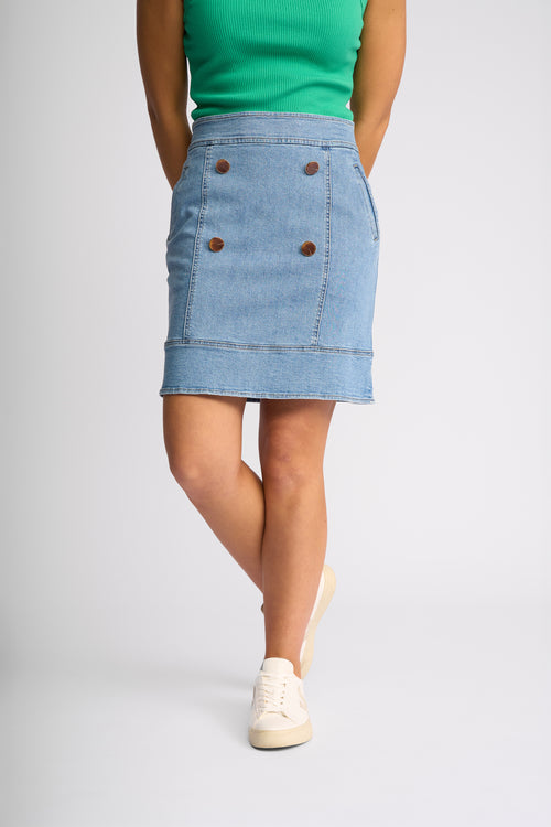 Knewe - Crest Skirt in Lt Wash Denm