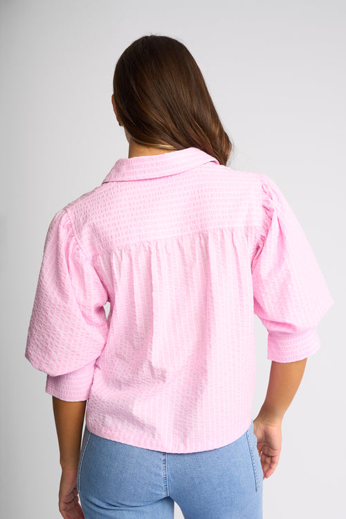 Knewe - Emmett Shirt in Pink Stripe