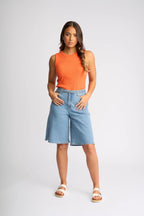 KNEWE - ZURI Short - Light Wash Blue Denim