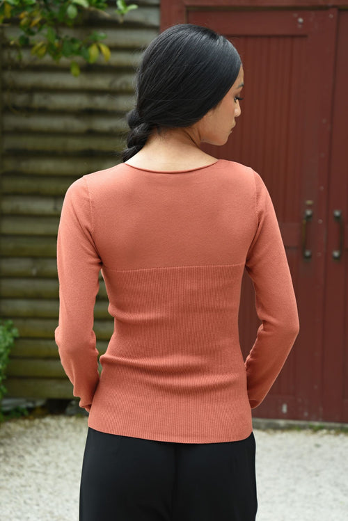 Coop - A Little Knit Top in Teracotta