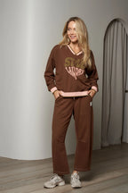 Style Laundry - Barrel Leg Track Pant in Brown