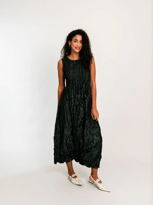 Alquema - Pippi Smash Dress in Metallic Forest