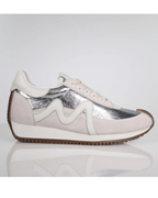 MINX - MARVEL Sneaker in Ivory Suede Silver Scrunch