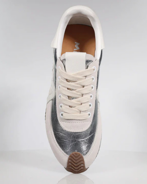 MINX - MARVEL Sneaker in Ivory Suede Silver Scrunch
