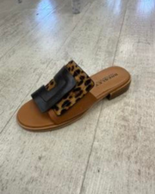 Bresley - Saya Sandal in Tan/Black Leopard