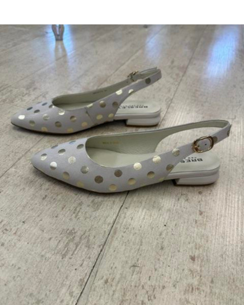 Bresley - Spotty Slingback in Bone with Gold Spot