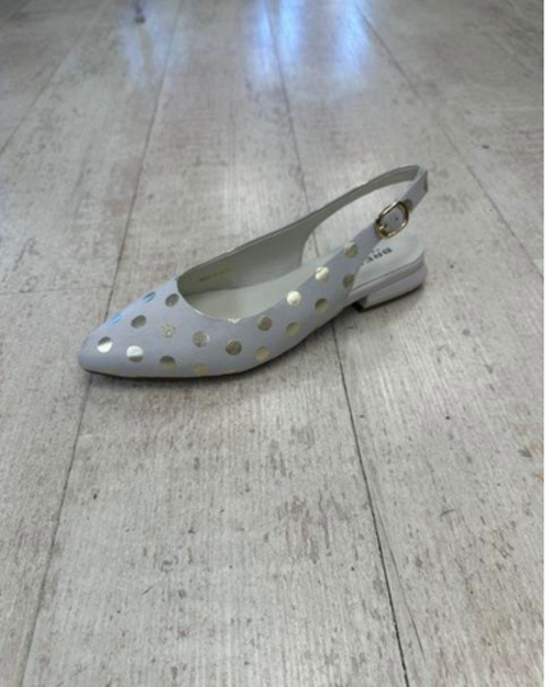 Bresley - Spotty Slingback in Bone with Gold Spot