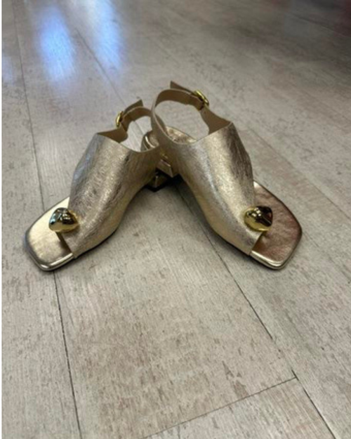Bresley - Shyanne Sandal in Gold Crackle