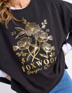 Foxwood - FLEUR CHARM Crew Sweatshirt -Black/Gold