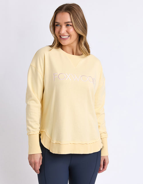 FOXWOOD - Simplified Metalic Crew in Lemon/Pink