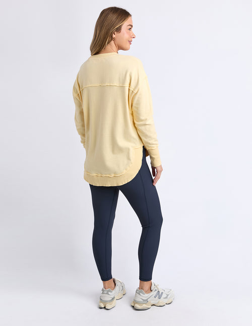 FOXWOOD - Simplified Metalic Crew in Lemon/Pink