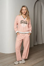 Style Laundry - Barrel Leg Track Pant in Pink