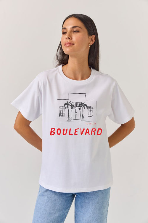 Tuesday Label - Band Tee White Boulivard