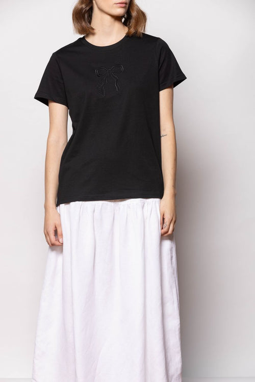 Dressed - Bow T-Shirt in Black