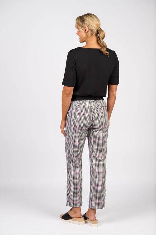 Vassalli - Slim Leg 7/8 Pant with Fly and Elastic Back Waistband 5963A